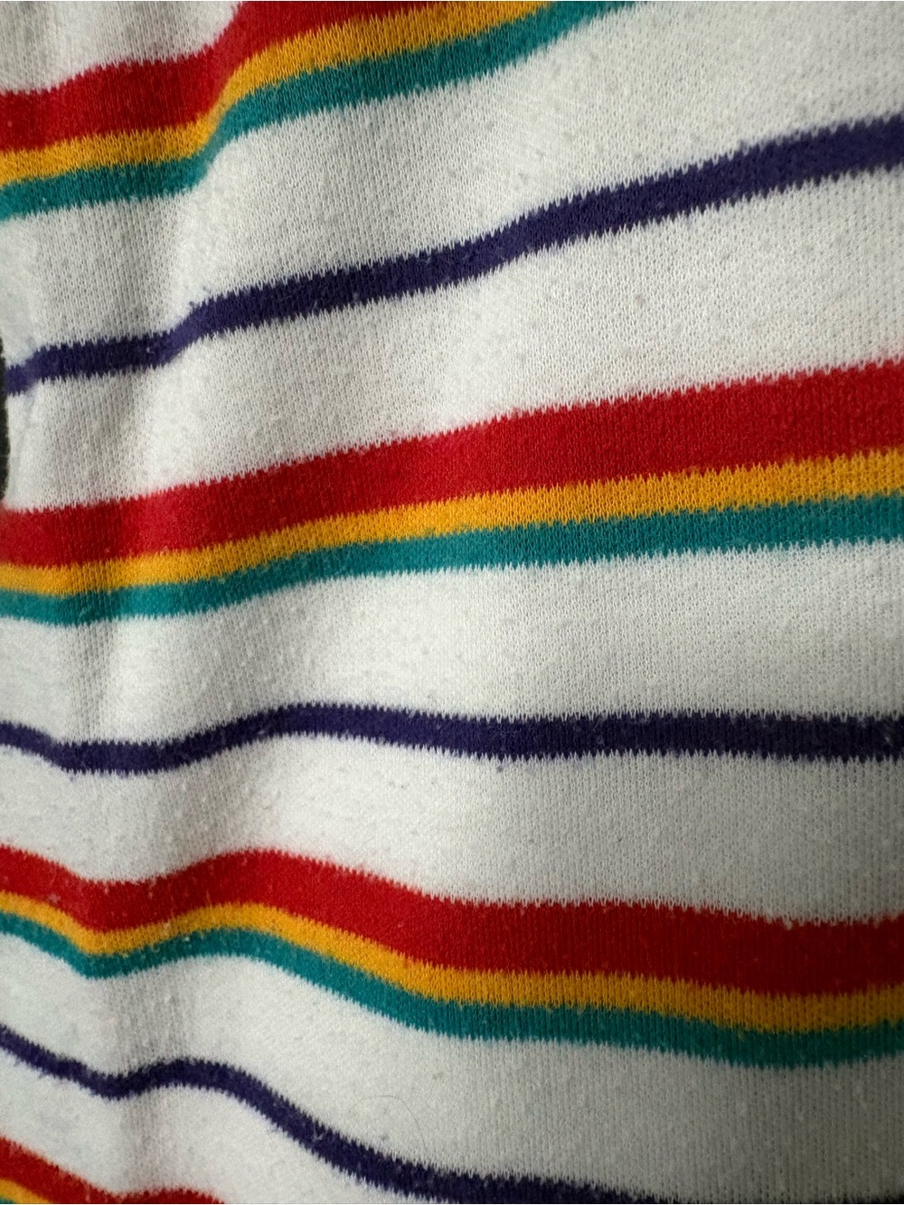 Vintage 70s Rainbow Stripe Maternity Polo Tunic Top A-Line Retro Groovy L - Picture 4 of 7